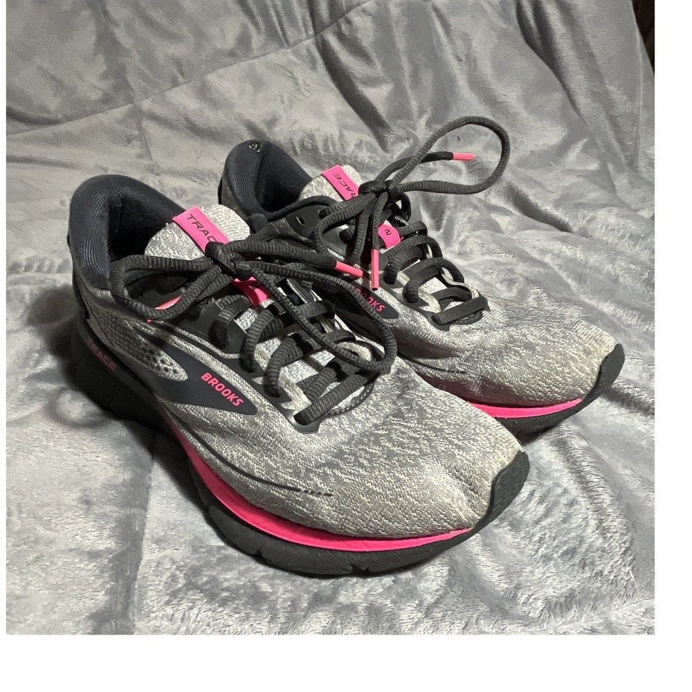 Brooks Trace Women's Athletic Running Shoes Gray Pink 120375-1B-038 Soze 7
